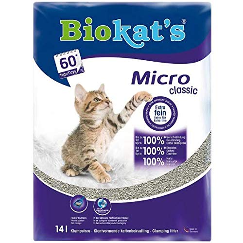 Biokat's Micro Clumping Classic Cat Litter virtually Dust-Free 2x14 Litres