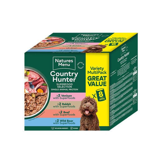 Natures Menu Country Hunter Seriously Meaty Wild with Superfoods Jumbo Multipack 8 x 600g