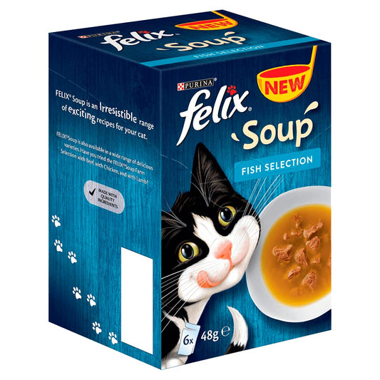 Felix Soup Cat Food Fish Selection 6x48g (Pack of 8)