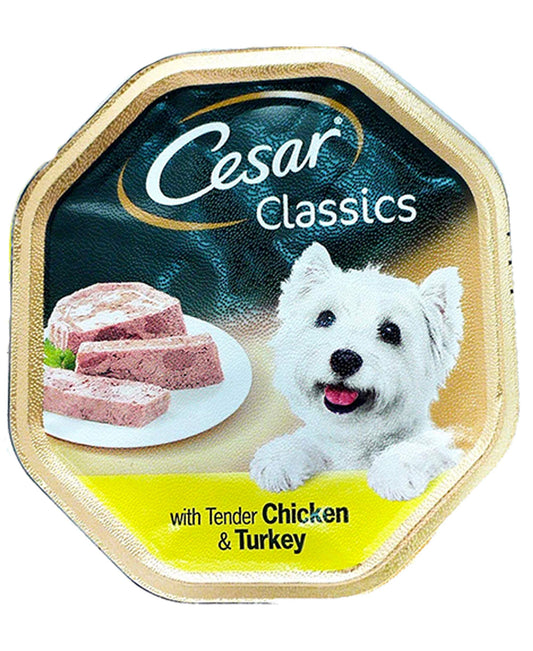 14 x 150g Classics Dog Tray Chicken Turkey Treat Food Meat