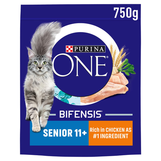 PURINA ONE Senior 11+ Chicken Dry Cat Food 750g (Pack of 4)