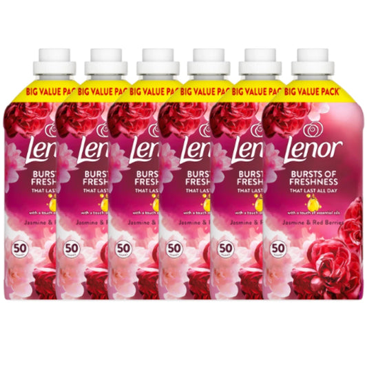 Lenor Fabric Conditioner Ruby Jasmine & Red Berries 50 Washes Packs of 6