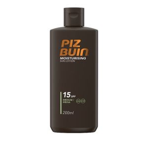 Piz Buin Moisturising Sun Lotion SPF 15 Enriched Sunscreen to Prevent Premature Ageing (200ml),