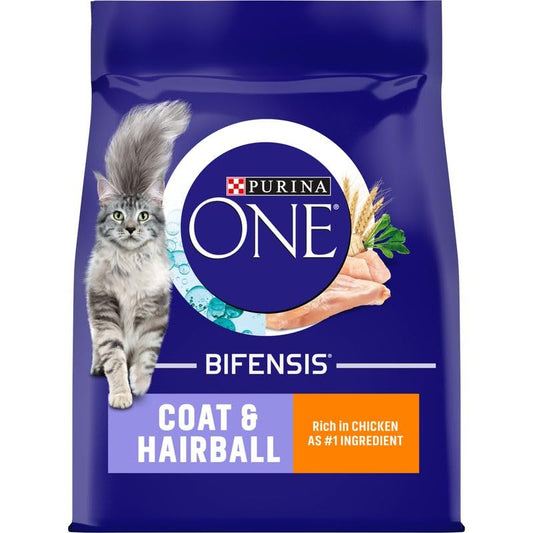 PURINA ONE Coat & Hairball Chicken & Whole Grains Dry Cat Food 750g.
