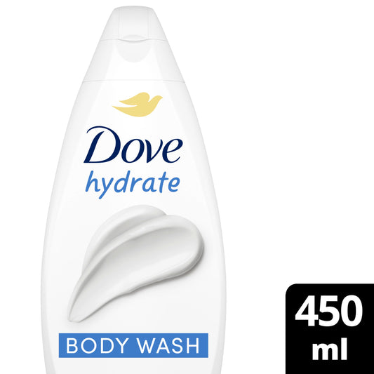 Dove Hydrate Body Wash Body Cleanser Shower Gel With Plant-Based Moisturisers For Softer, Smoother Skin After One Shower 450 Ml
