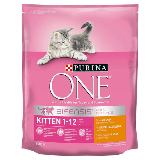 Purina One Kitten/Junior Complete Dry Cat food with Rich in Chicken and Who 800G