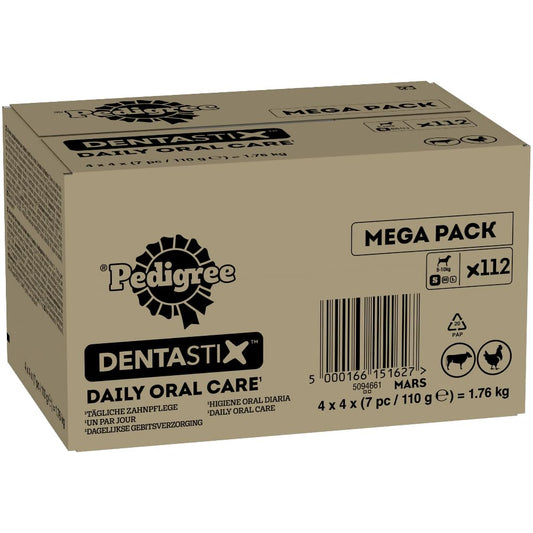 PEDIGREE DENTASTIX - Dental Dog Chews - Adult Small Dogs 5-10 kg - 4 x 28 Sticks - Megapack of Dog Dental Sticks