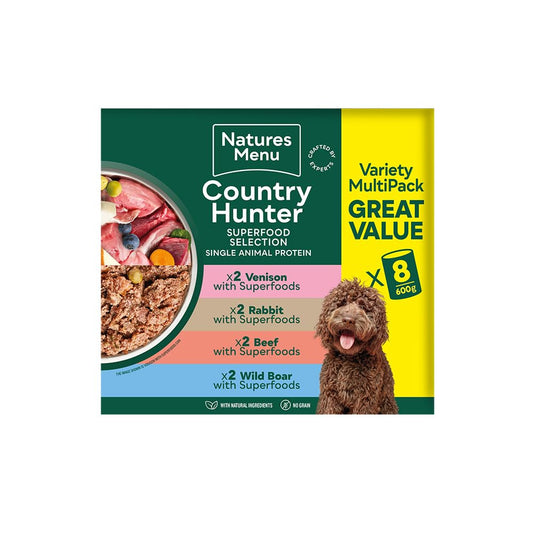 Natures Menu Country Hunter Seriously Meaty Wild with Superfoods Jumbo Multipack 8 x 600g