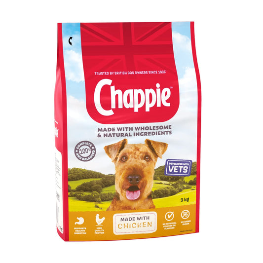 Chappie Vets Developed Dry Dog Food with Chicken and Wholegrain Cereal, 3 kg