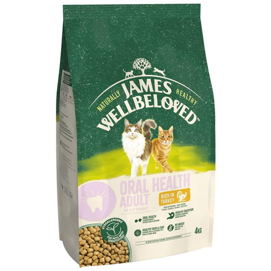 James Wellbeloved Hypoallergenic Dry Cat Food for Adult Cats Oralcare Turkey 4 kg