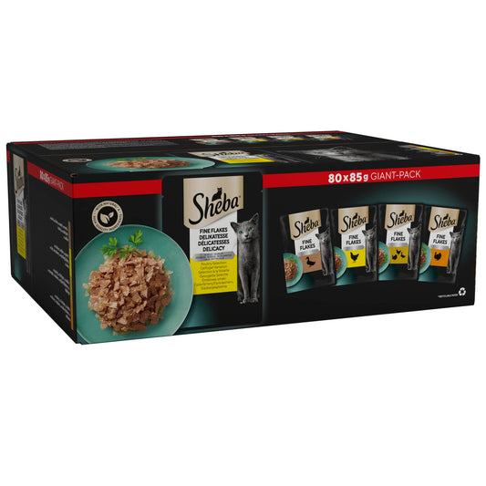 SHEBA Fine Flakes Cat Pouches Poultry Collection in Jelly 80x85g