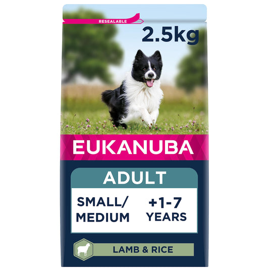 Eukanuba Complete Dry Dog Food for Adult Small and Medium Breeds with Lamb and Rice 2.5 kg