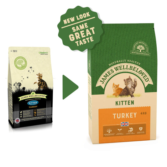 James Wellbeloved Kitten Turkey 4 kg Bag, Hypoallergenic Dry Cat Food