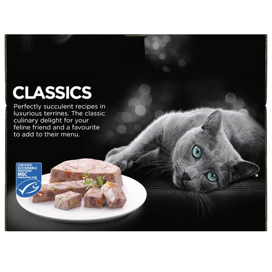 Sheba Classics in Terrine – Ocean Collection – Wet pate trays for adult cats – Pack of 4 (4 x 12 Trays x 85 g)