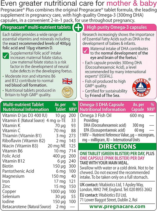 Vitabiotics Pregnacare Plus Omega 3 Caps 56s