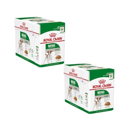 Royal Canin Mini Adult in Sauce | Double pack | 2 x 12 x 85 g | Wet food for small, adult dogs (1 to 10 kg) | From 10 months to 12 years | Adjusted energy content