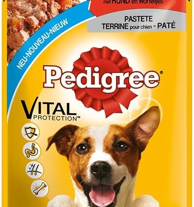Pedigree Vital Protection dog food with chicken and lamb in jelly, 48 bags (4 x 12 x 100g)