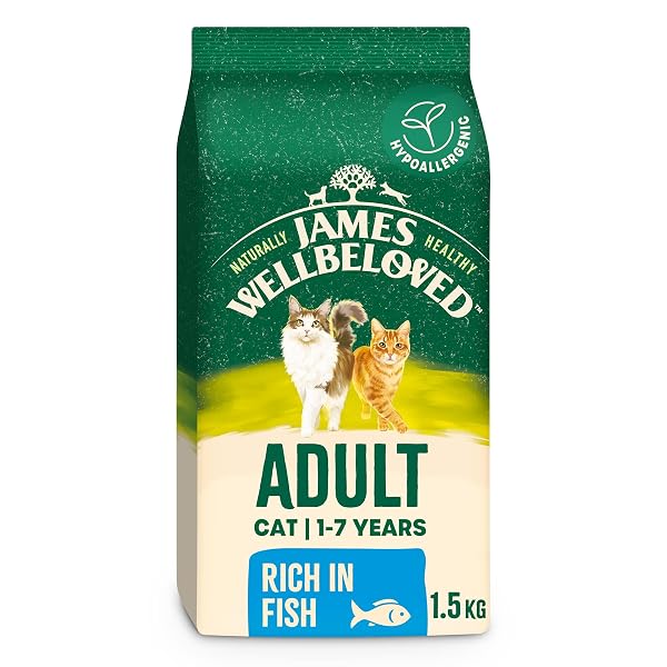 James Wellbeloved Hypoallergenic Dry Cat Food for Adult Cats Fish 1.5 kg