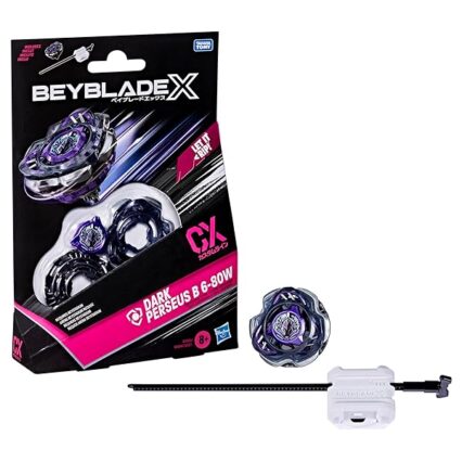 Bey Blade X Dark Perseus B 6-80W CX Starter Pack Set, Defense Type Top and Launcher; Authentic Takara Tomy Battle Tops Games, Toys for Boys and Girls 8+
