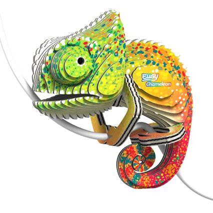 EUGY 650075 Chameleon, 3D Animal Puzzle for Children and Adults to Assemble, DIY Animal Figure, Craft Set from 6 Years