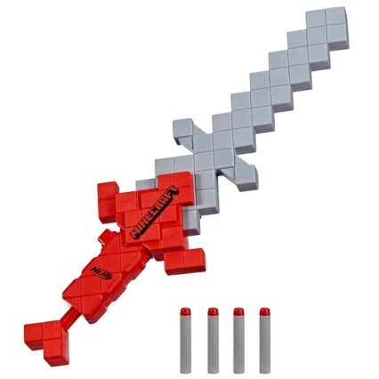 Nerf Minecraft Heartstealer Toy Sword, Blasts Darts, Includes 4 Elite Foam Darts, Design Inspired by Minecraft Sword in The Game