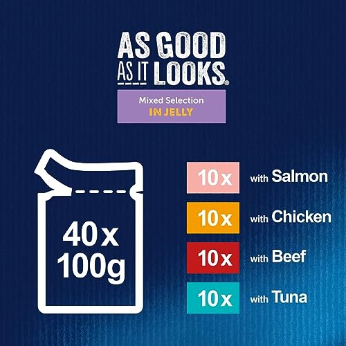 FELIX As Good As it Looks Senior 7+ Mixed in Jelly Wet Cat Food 40x100g - Image 4