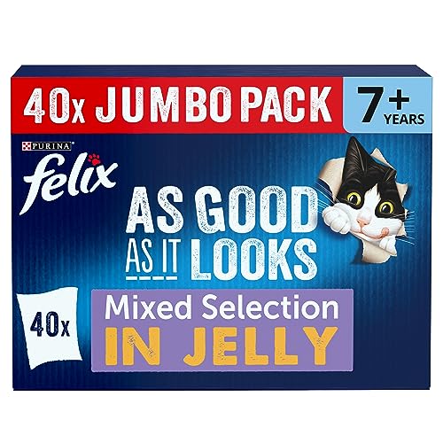 FELIX As Good As it Looks Senior 7+ Mixed in Jelly Wet Cat Food 40x100g