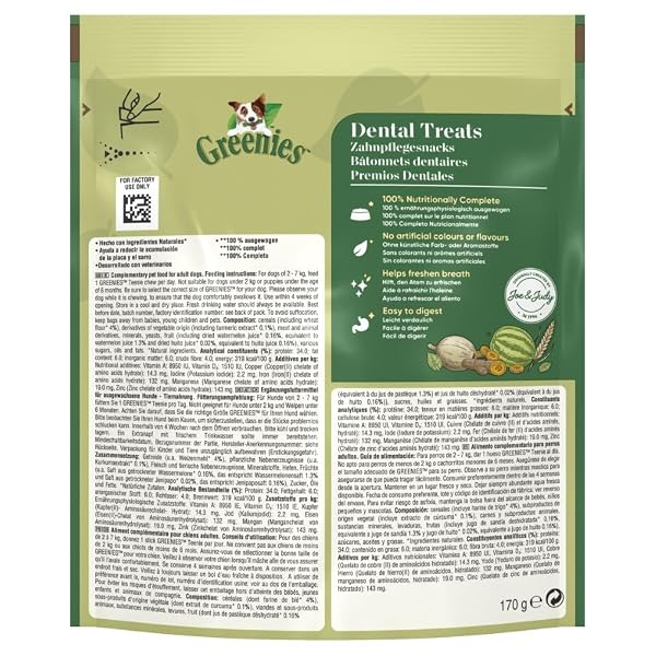 Greenies Original Adult Teenie Dog Treats 22 x Dental Chews 170g - Image 4