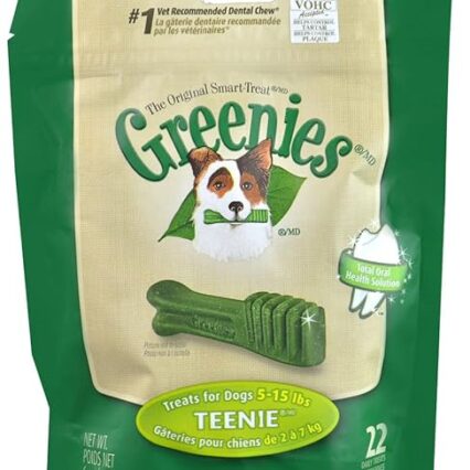 Greenies Original Dog Dental Chew Teenie Size 22 count - Pack of 2