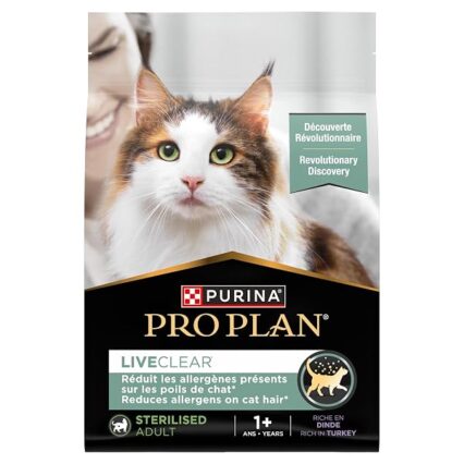 PRO PLAN® LIVECLEAR® Adult 1+ STERILISED Rich in Turkey Dry Cat Food 2.8kg, For Neutered Cats