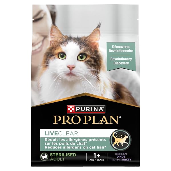 PRO PLAN® LIVECLEAR® Adult 1+ STERILISED Rich in Turkey Dry Cat Food 2.8kg, For Neutered Cats