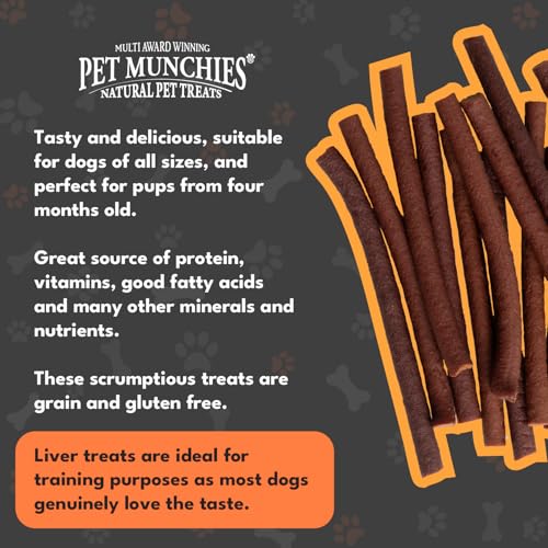 Pet Munchies Beef Liver Sticks Dog Treats, Premium Grain Free Dog Chews with Natural Real Meat, Low in Fat and High in Protein 90g (Pack of 8) - Image 6