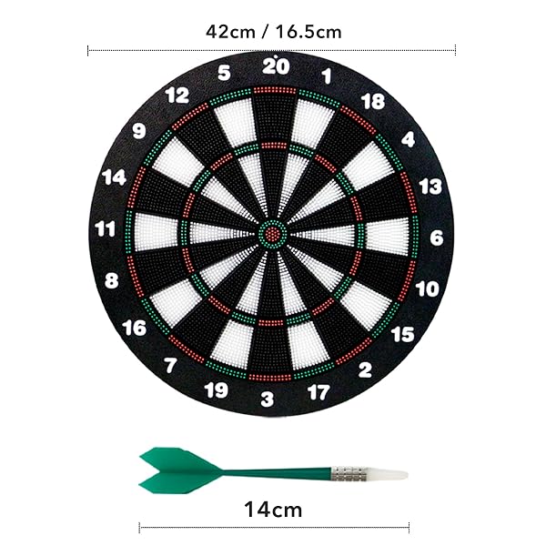 Safe Dartboard Set Ø42cm /16.5-inch for Children and Adults Dartboard with 6 Darts Set - Image 7