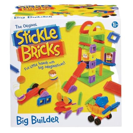 Stickle Bricks Big Builder Construction Set - Includes over 125 Pieces, Inspire Creativity and Motor Skills, Safe and Durable Construction Toy, Convenient Storage, Suitable for Ages 18 Months+