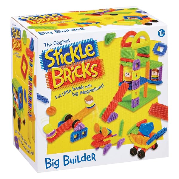 Stickle Bricks Big Builder Construction Set - Includes over 125 Pieces, Inspire Creativity and Motor Skills, Safe and Durable Construction Toy, Convenient Storage, Suitable for Ages 18 Months+ - Image 6