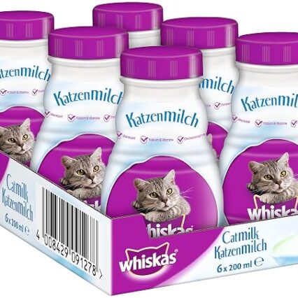 whiskas Cat Milk for Cats from 6 weeks - Delicious Snack for a Happy Cat - Lactose-free and Easily Digestible - Different Sizes